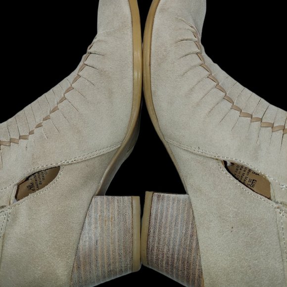 Franco Sarto Great Suede Tan Booties Women's Size 6 1/2 - Picture 8 of 11
